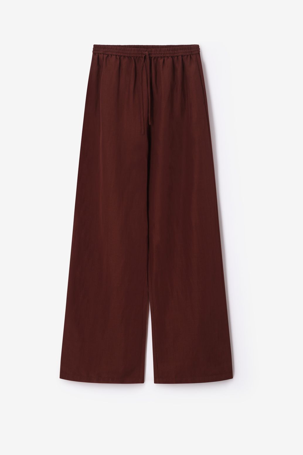 Weite High Waist Hose - dunkelbraun