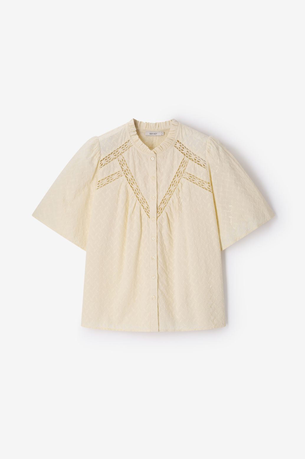 Blouse avec broderie - jaune clair