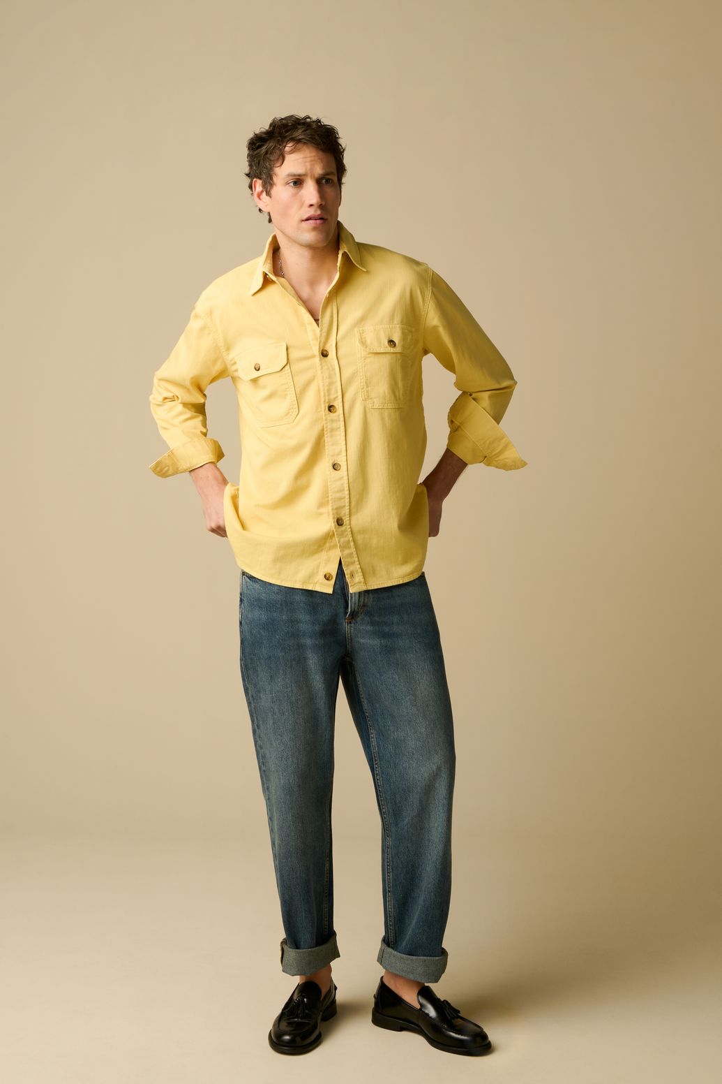 Chemise avec poches plaquées - jaune