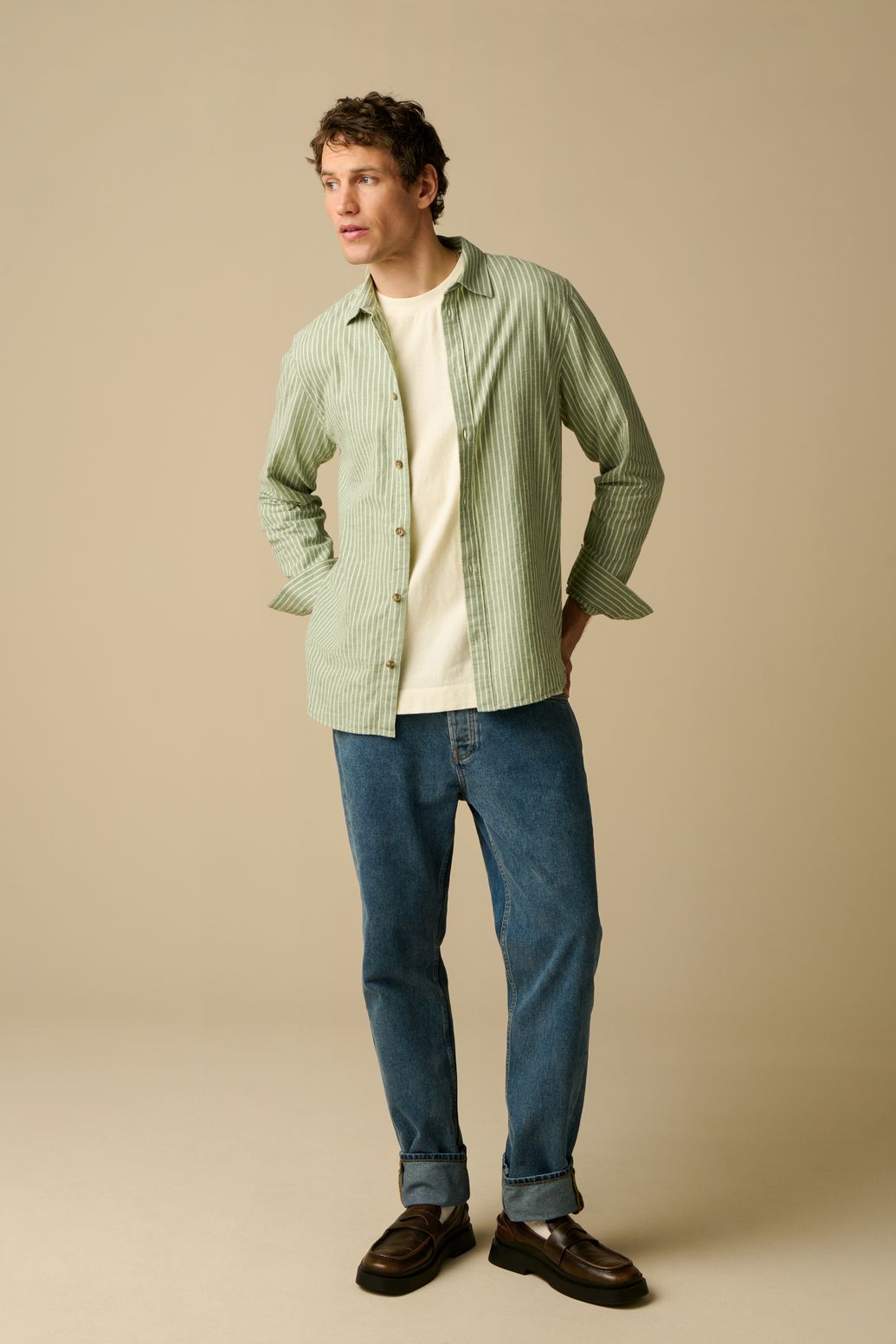 Chemise rayée - vert