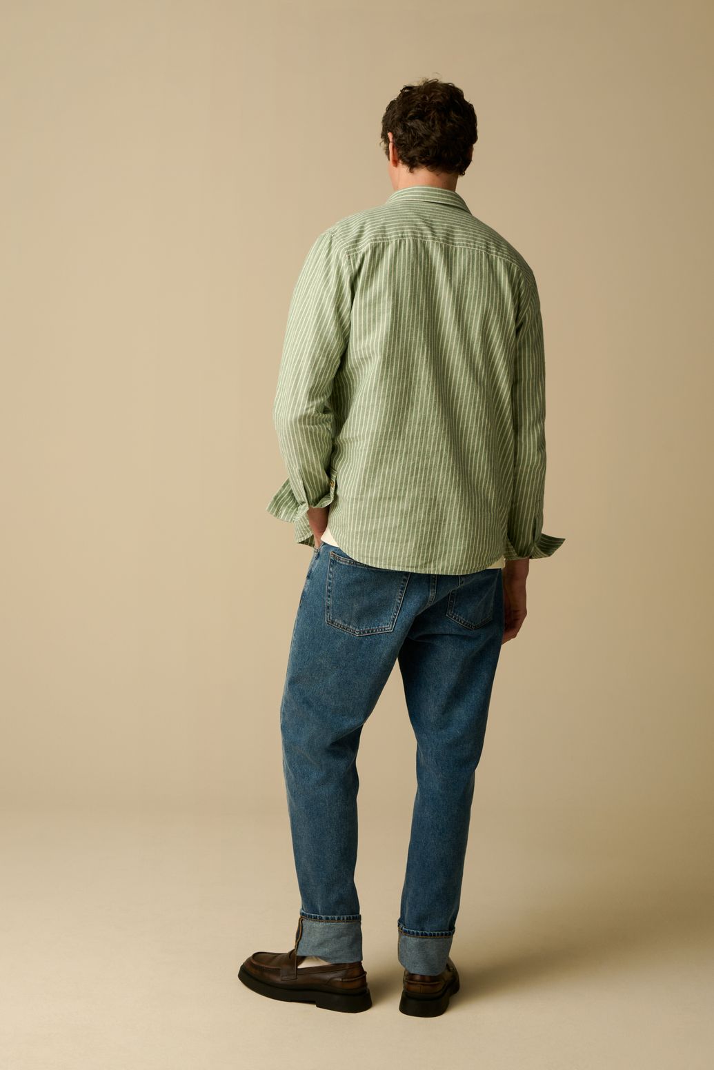 Chemise rayée - vert