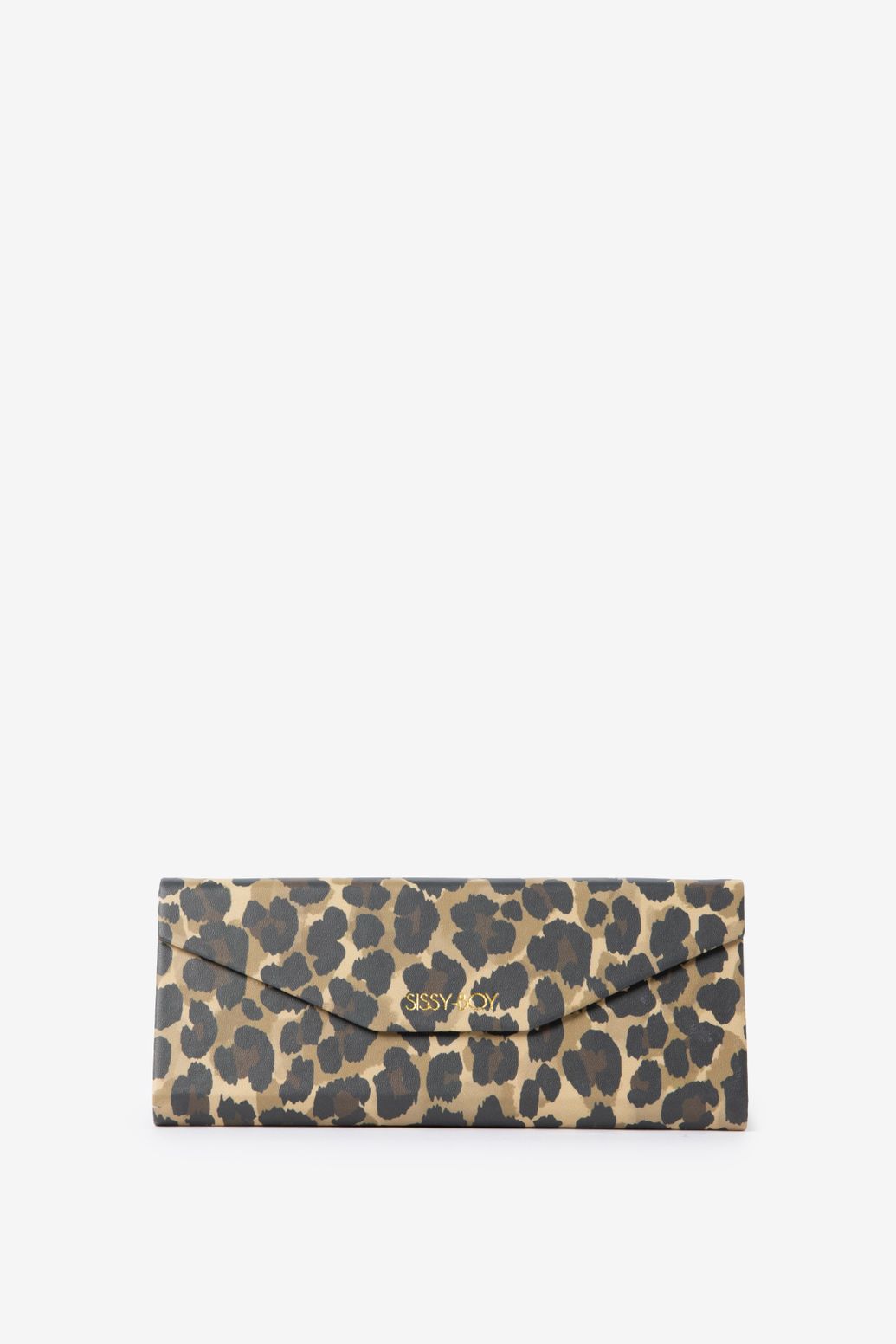 Bruine zonnebrillenhoes met leopard print