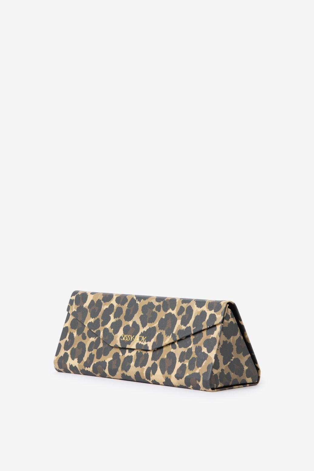 Bruine zonnebrillenhoes met leopard print