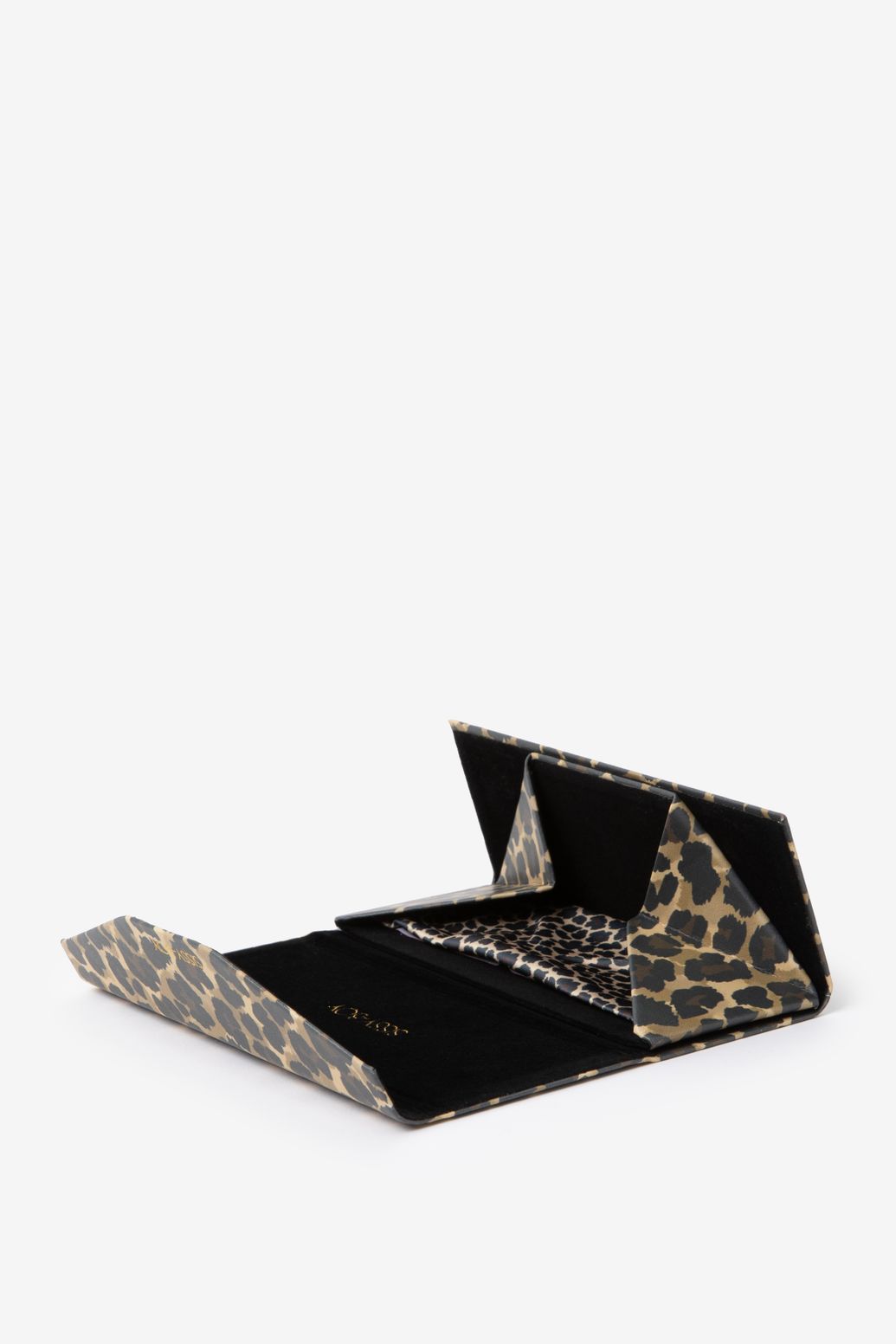 Bruine zonnebrillenhoes met leopard print