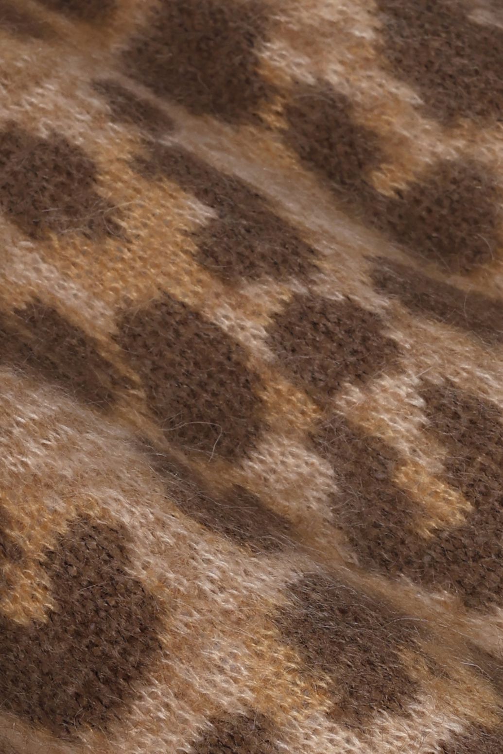 Gilet sans manches jacquard avec imprimé léopard - marron