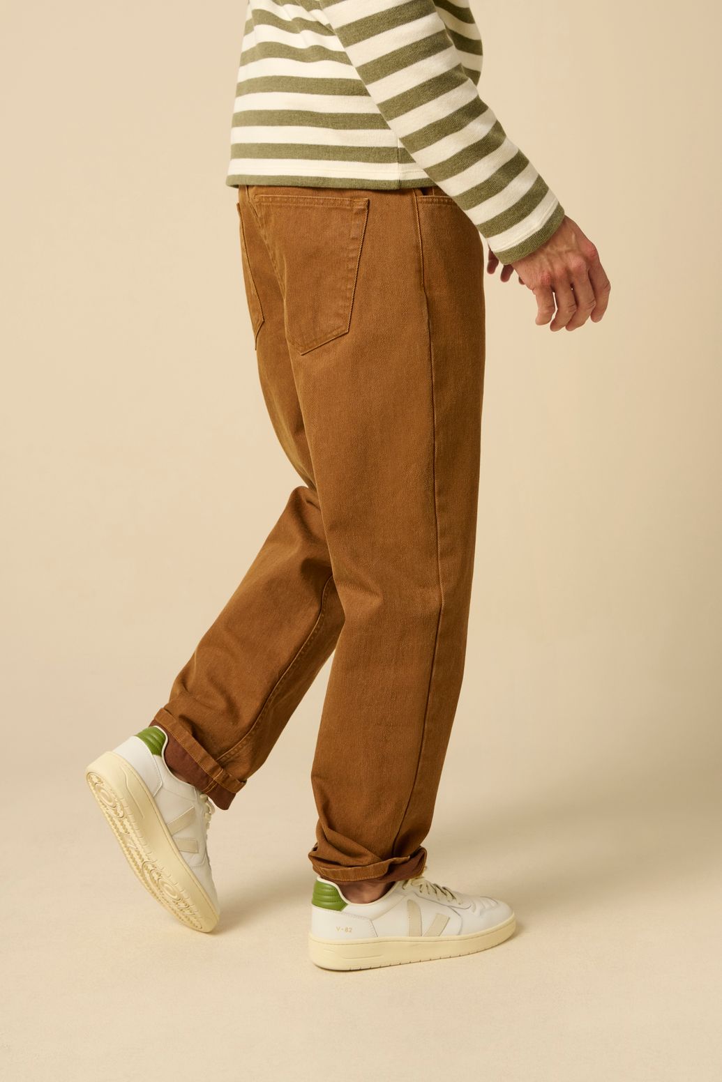 Bruine mid-rise loose fit jeans