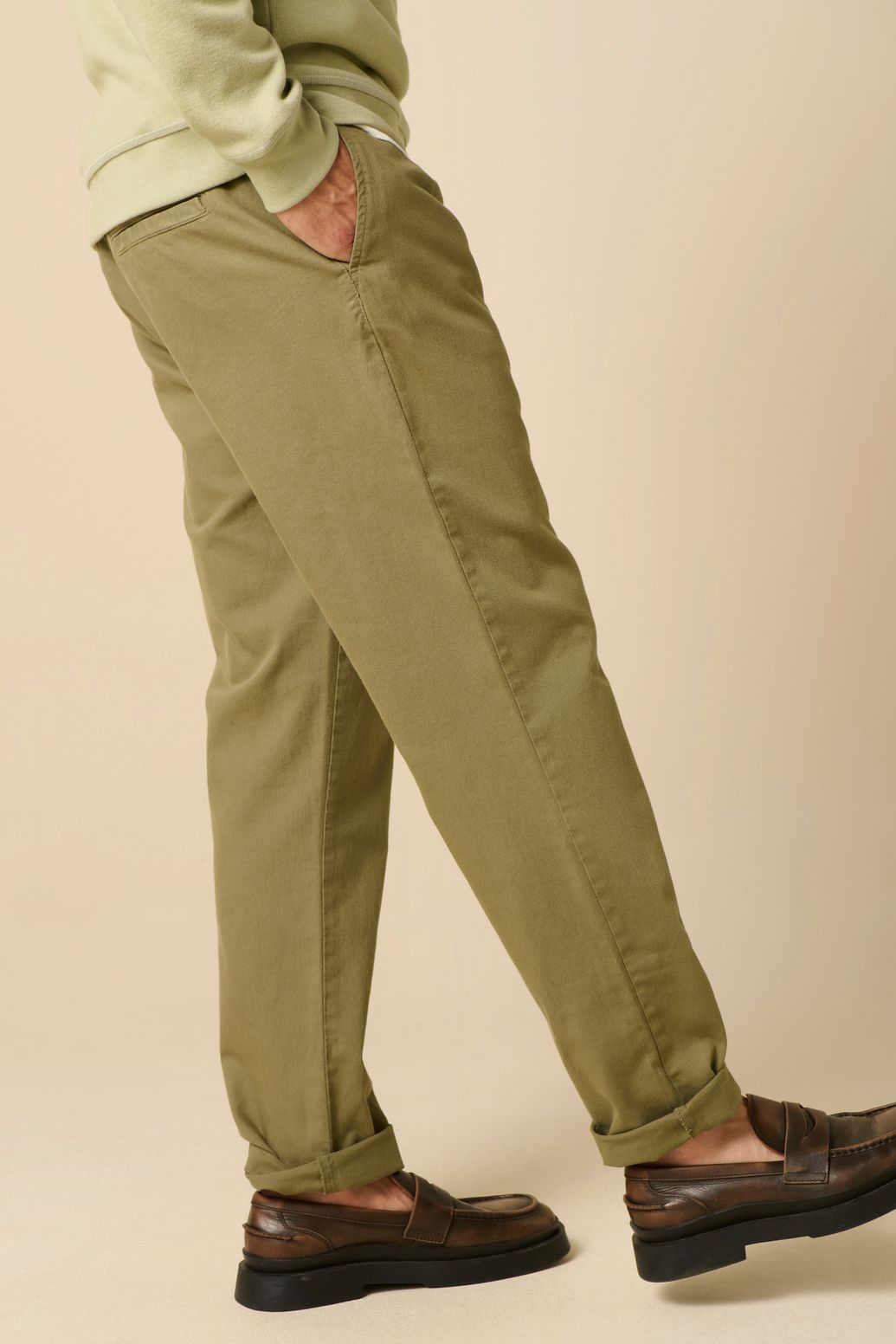 Chino taille mi-haute - vert