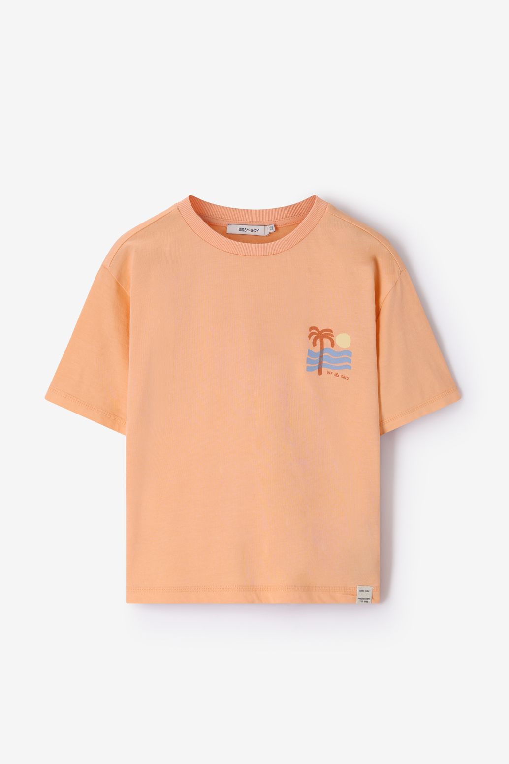 Lichtoranje T-shirt met artwork