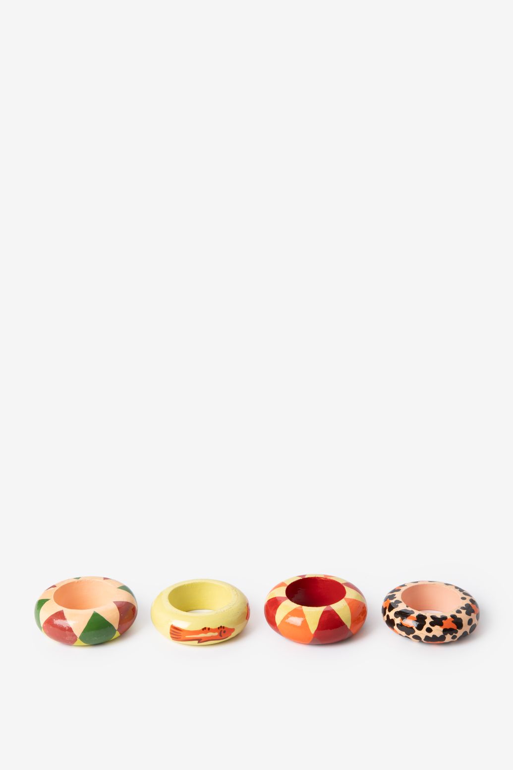 Multicolour servetringen met print