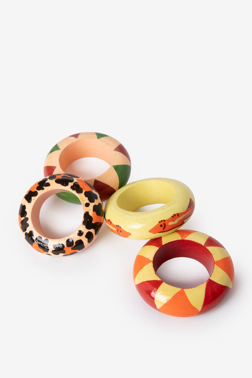 Multicolour servetringen met print