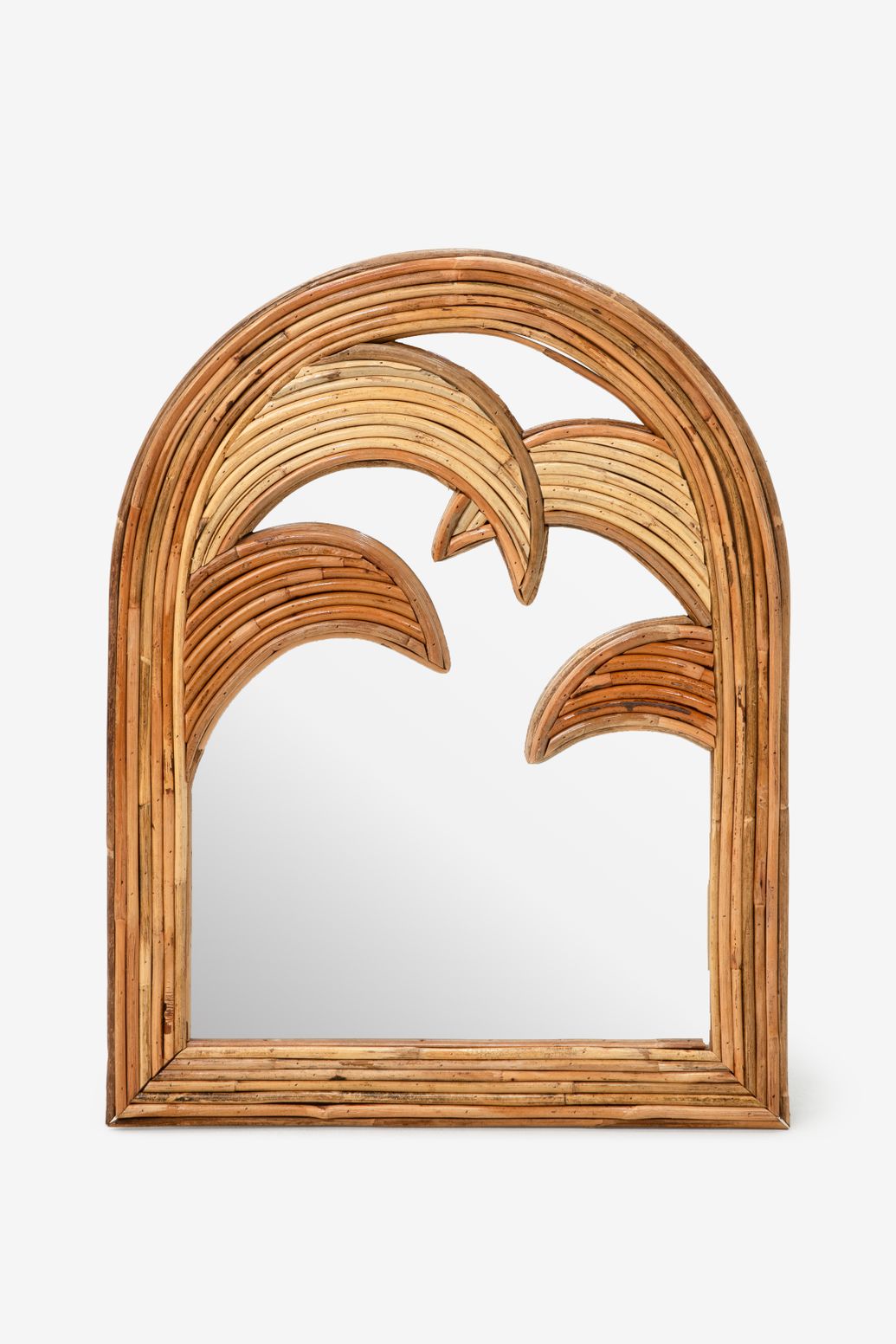 Petit miroir mural en rotin - marron