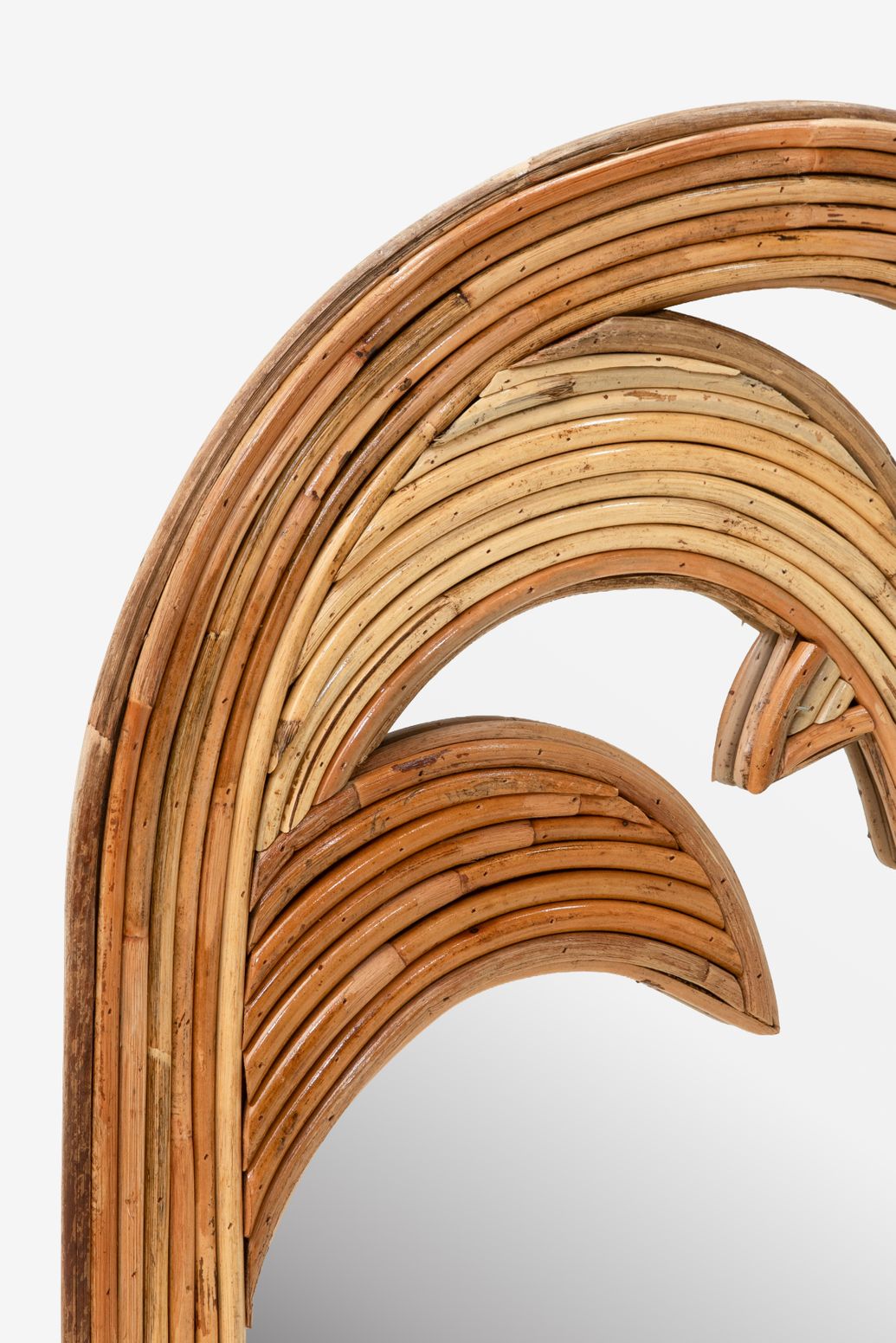 Kleiner Rattan-Spiegel - braun