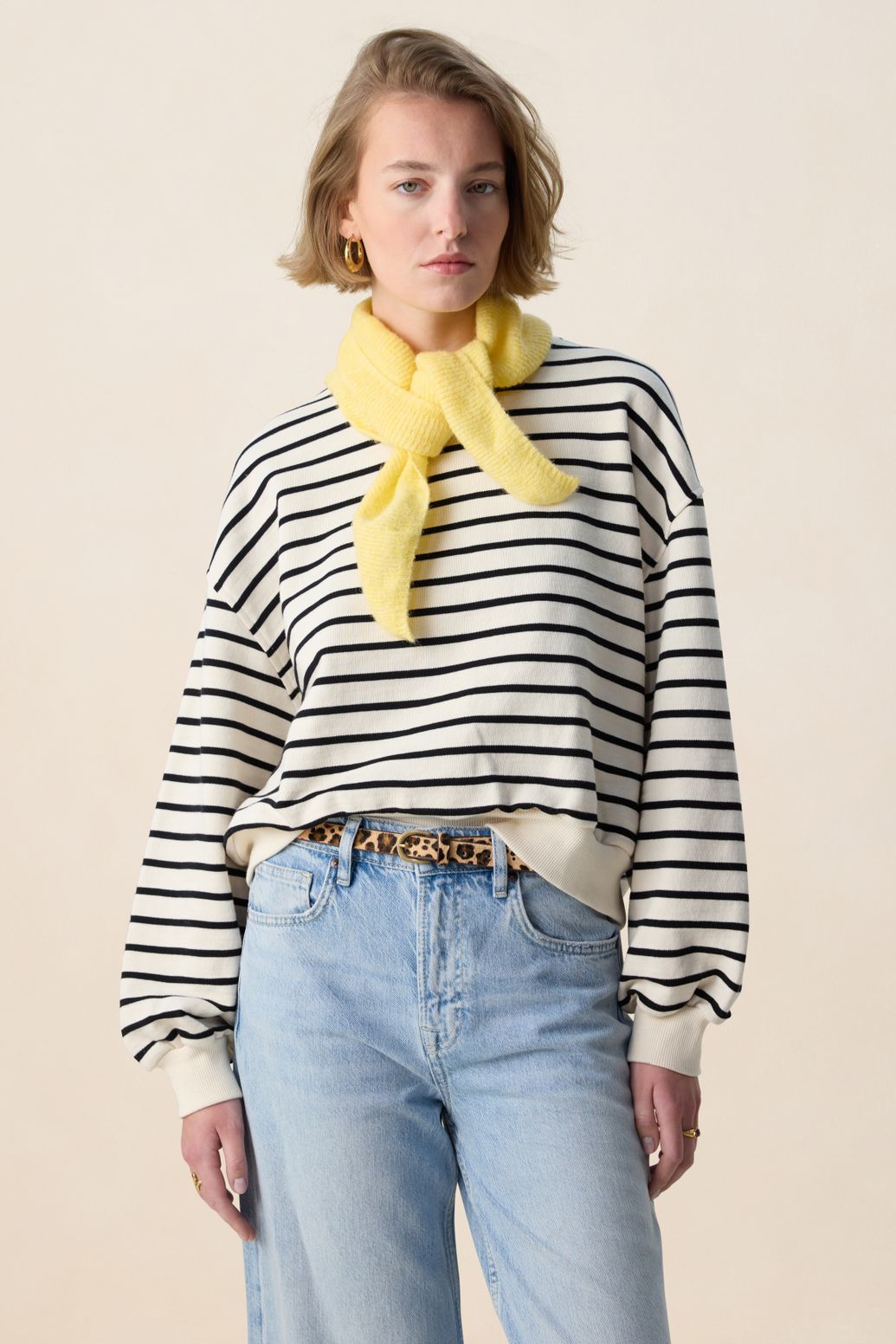 Gestricktes Bandana-Tuch - gelb