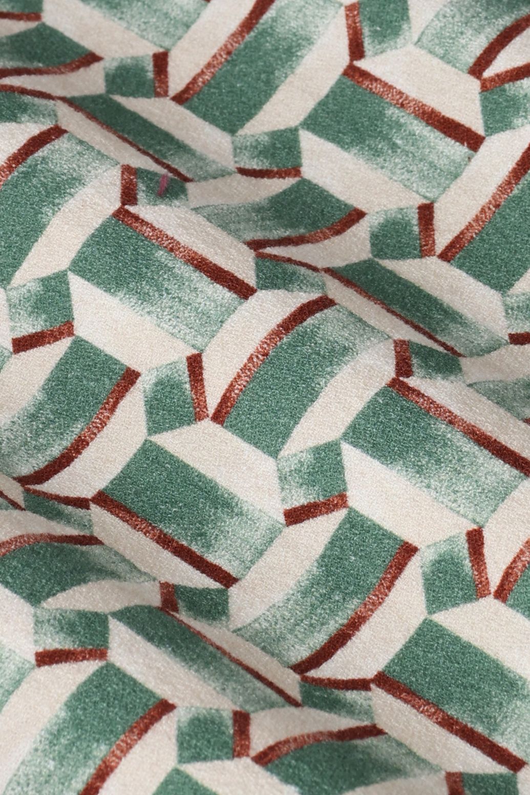 Gemustertes Kurzarmhemd - dunkelgrün