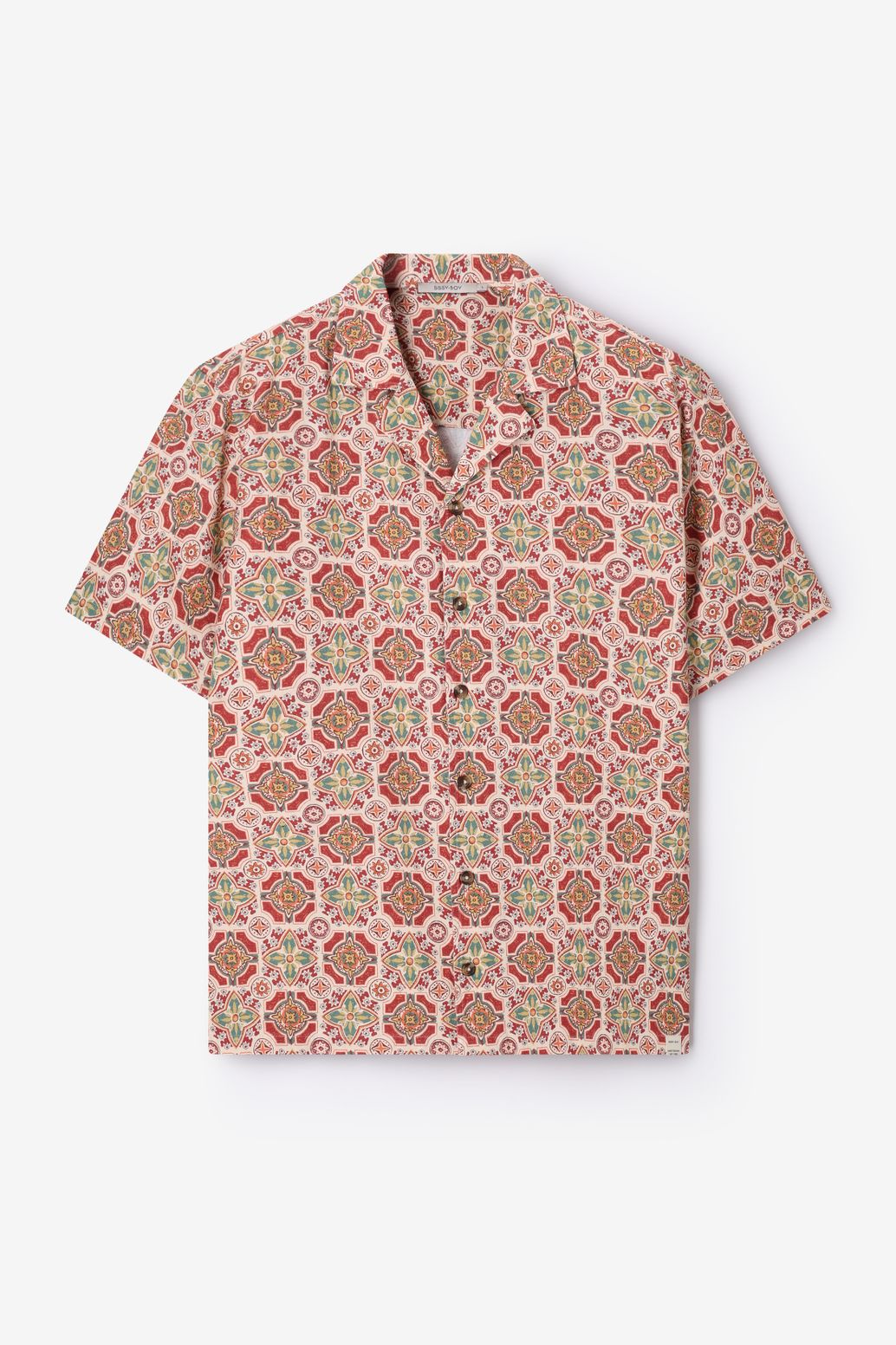 Donkerrood overhemd met print
