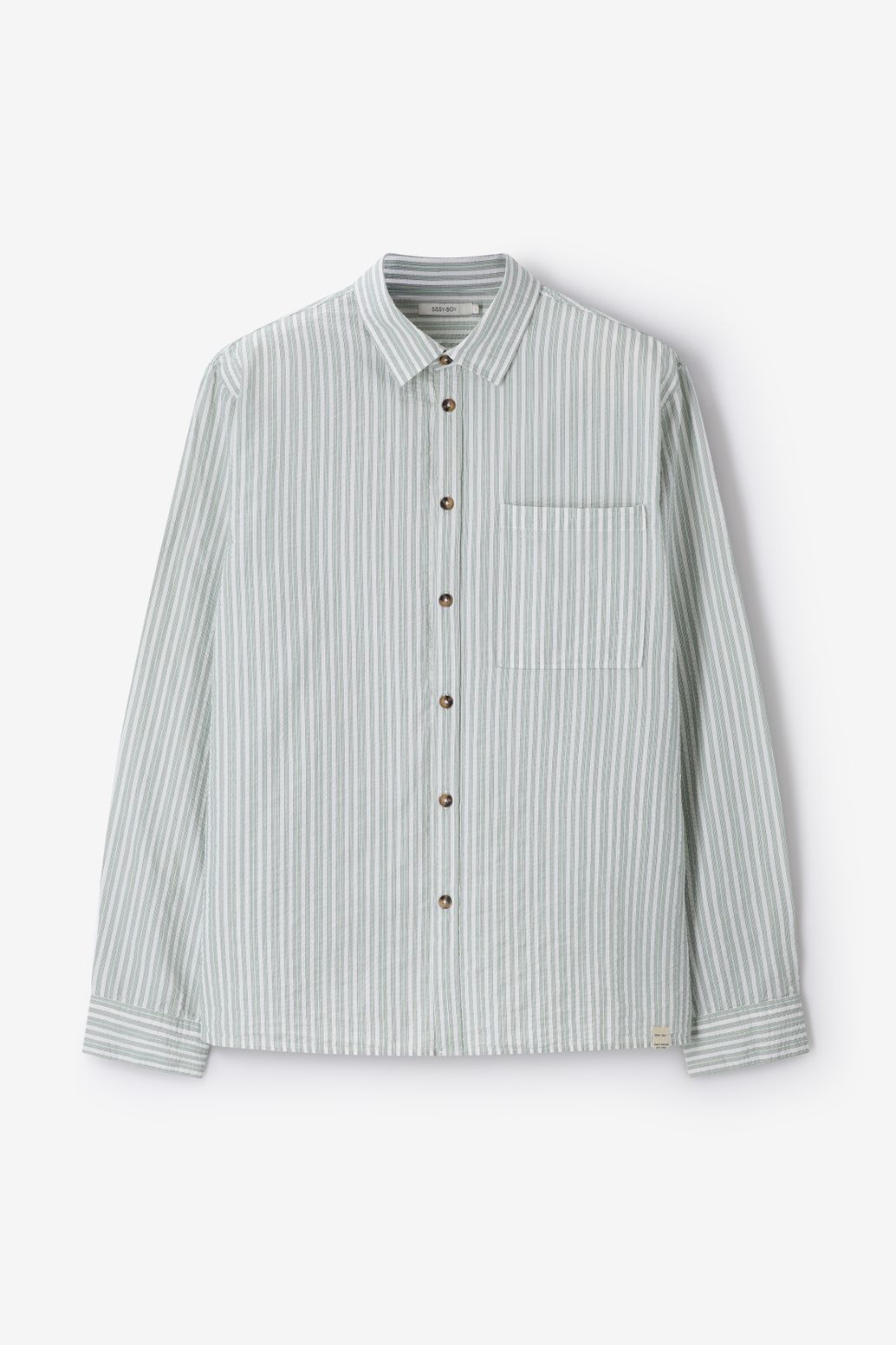 Donkergroen gestreept overhemd