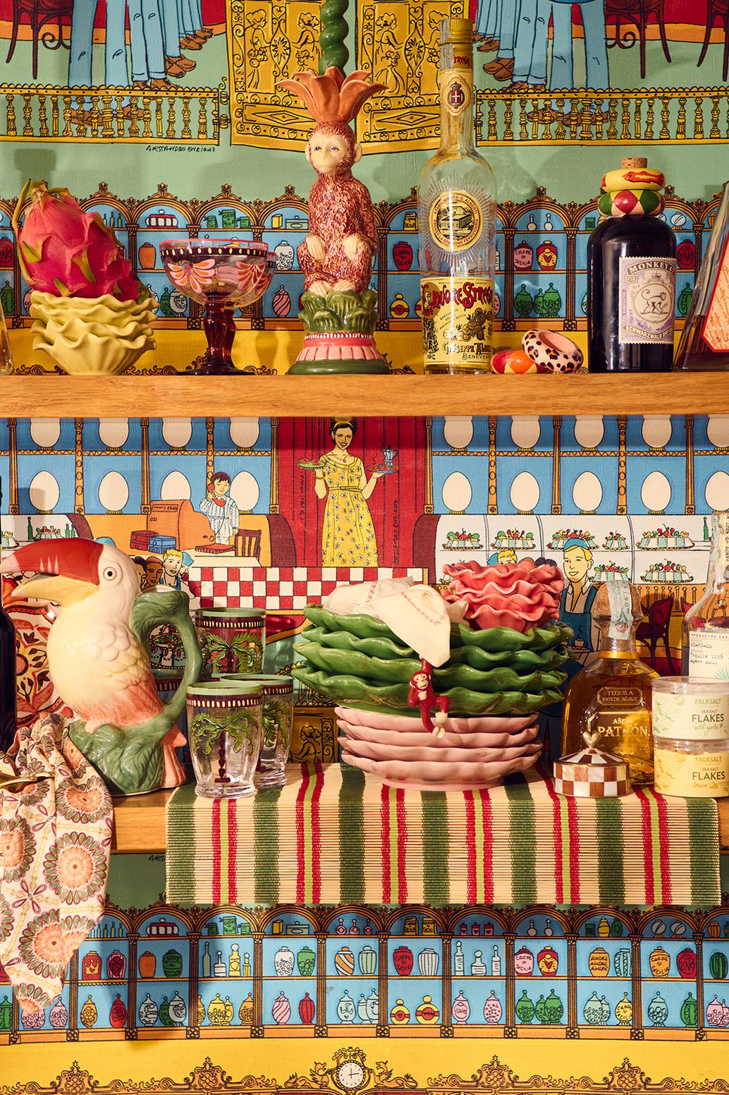 Kerzenhalter Affe - mehrfarbig