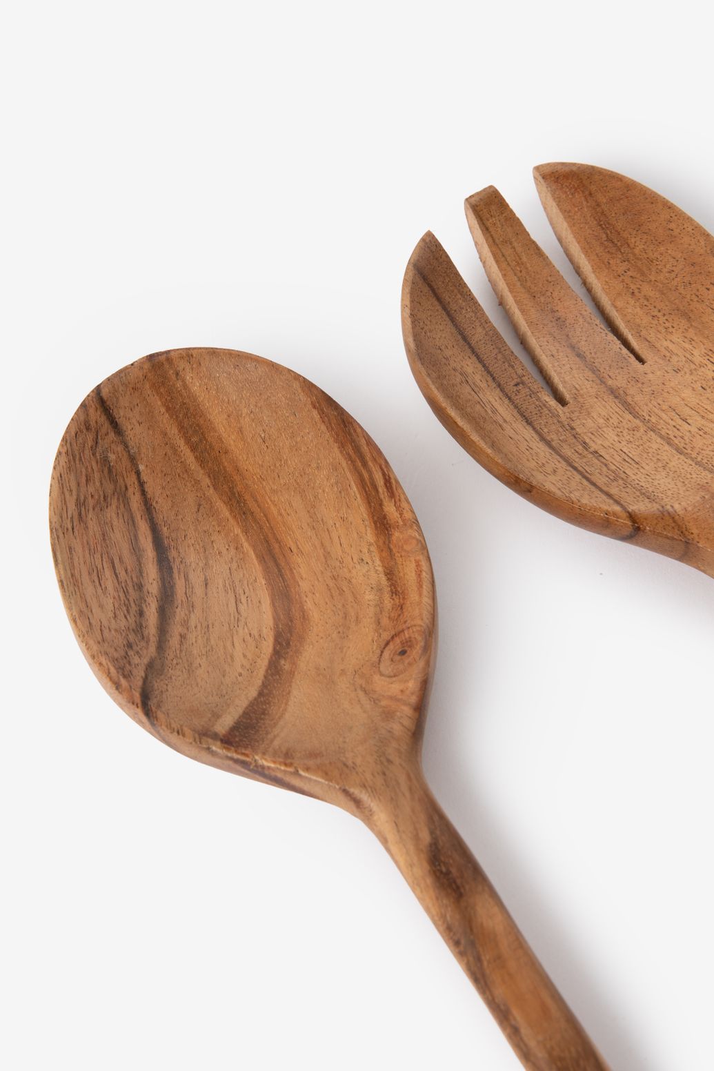 Salatbesteck aus Holz mit Papagei