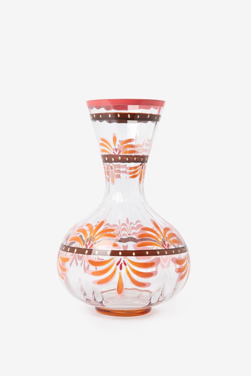 Carafe en verre avec fleurs - multicolore
