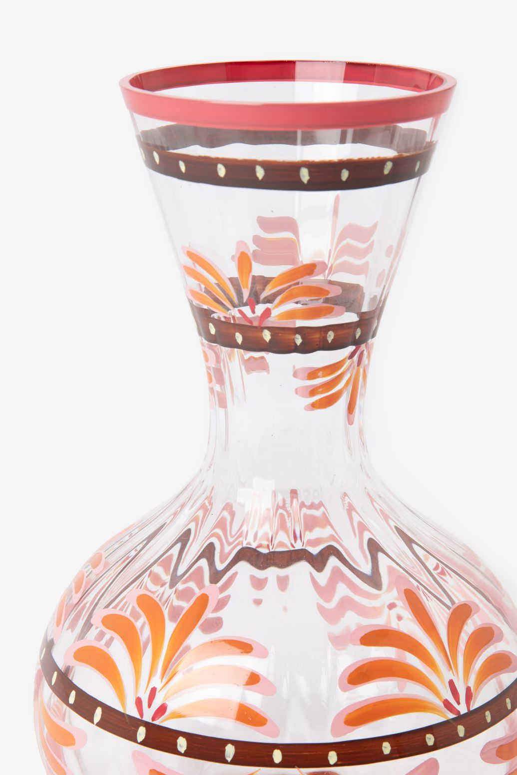 Carafe en verre avec fleurs - multicolore