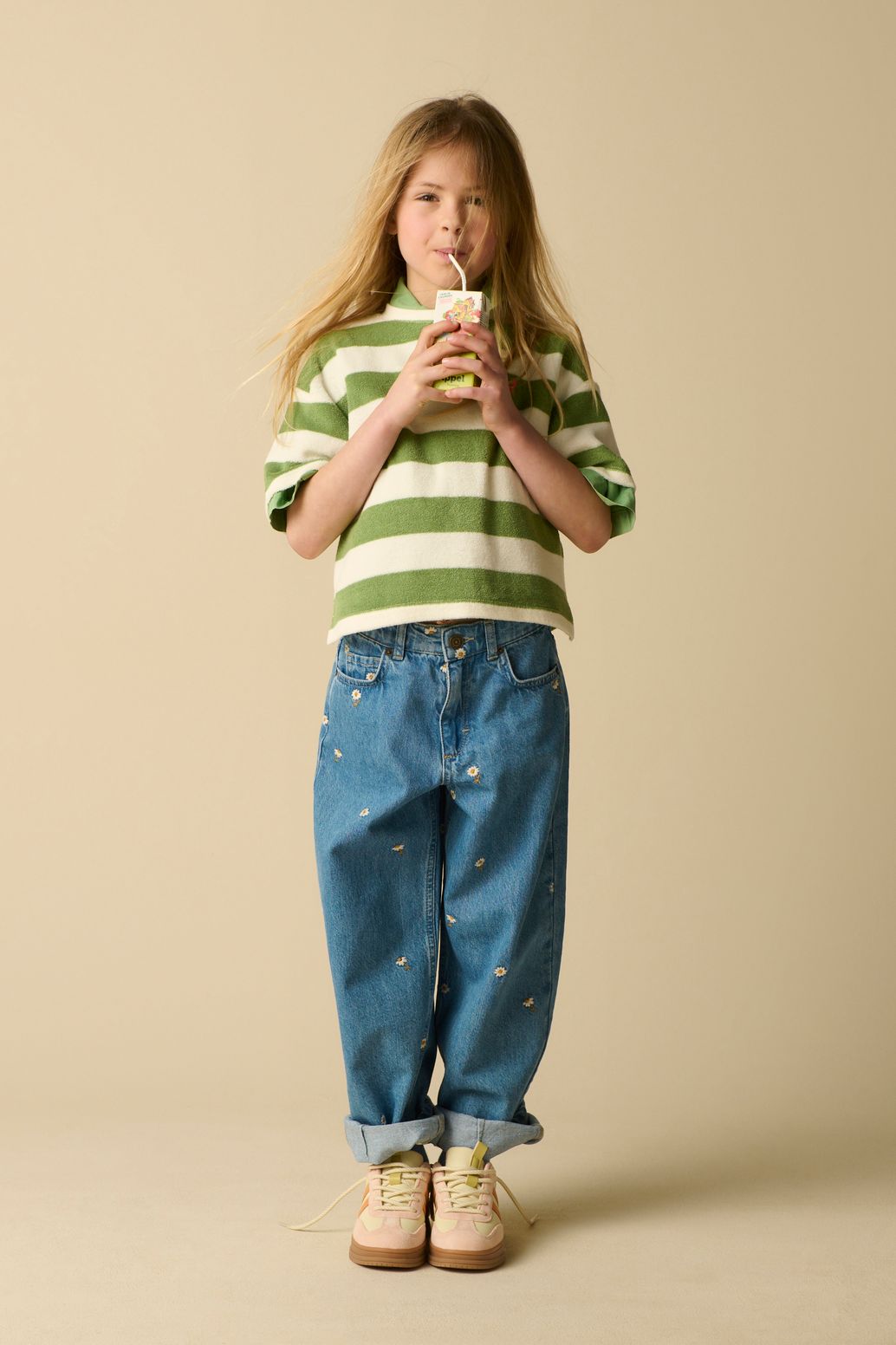 T-shirt rayé en tissu éponge - blanc