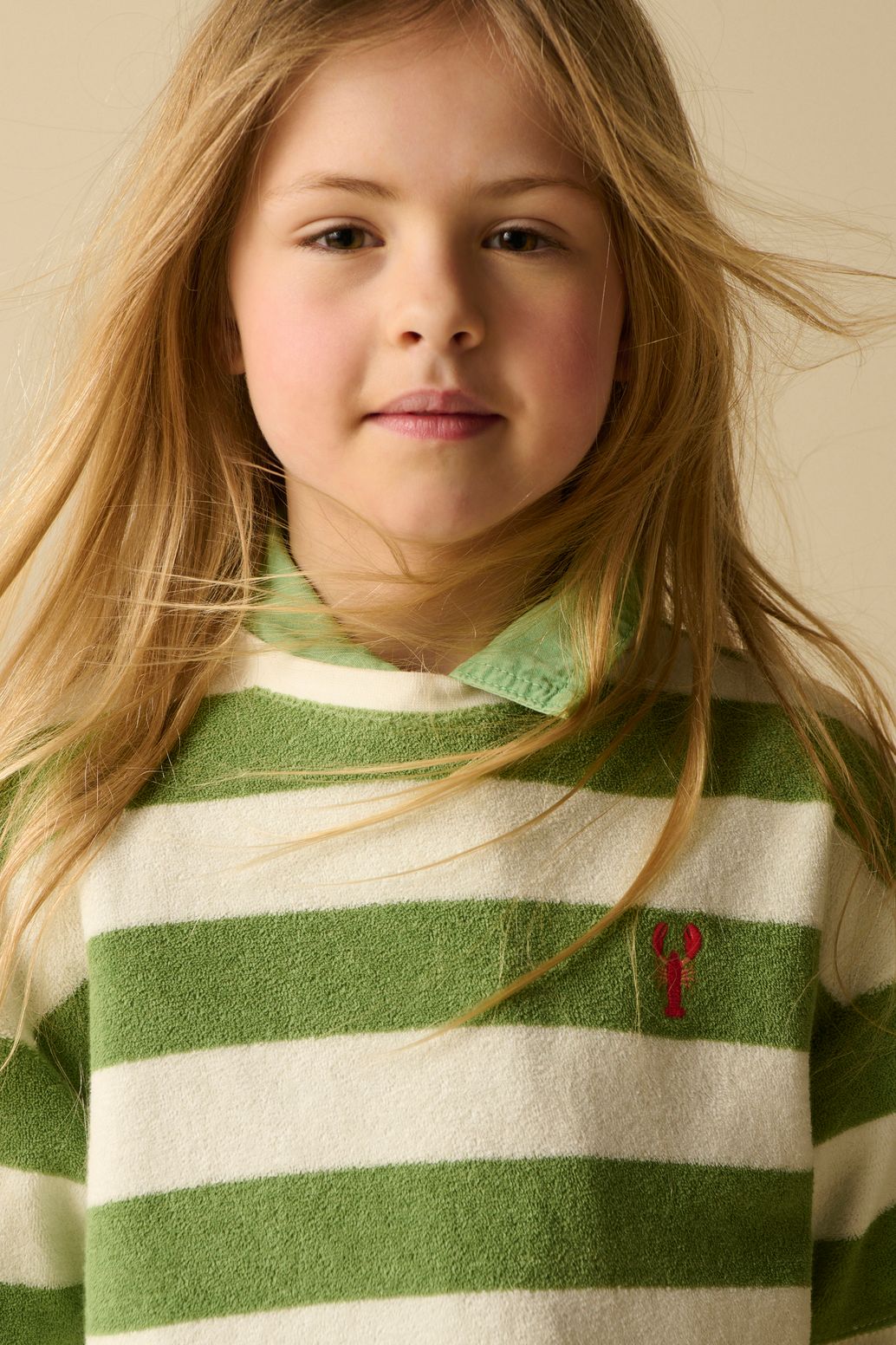 T-shirt rayé en tissu éponge - blanc