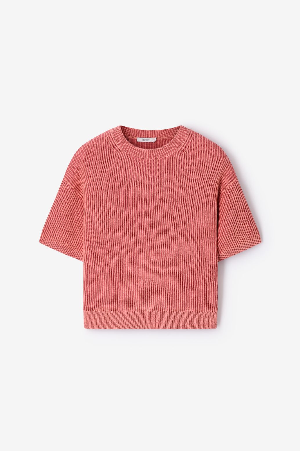 Strickpullover mit kurzem Arm - rosa