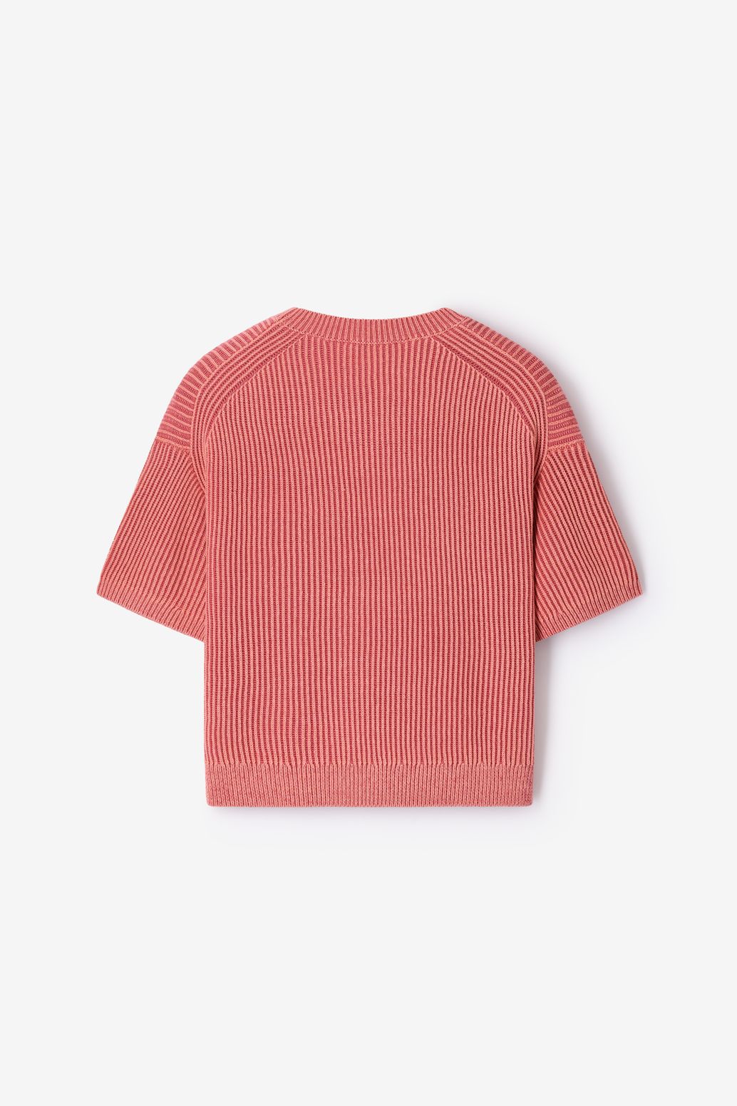 Strickpullover mit kurzem Arm - rosa
