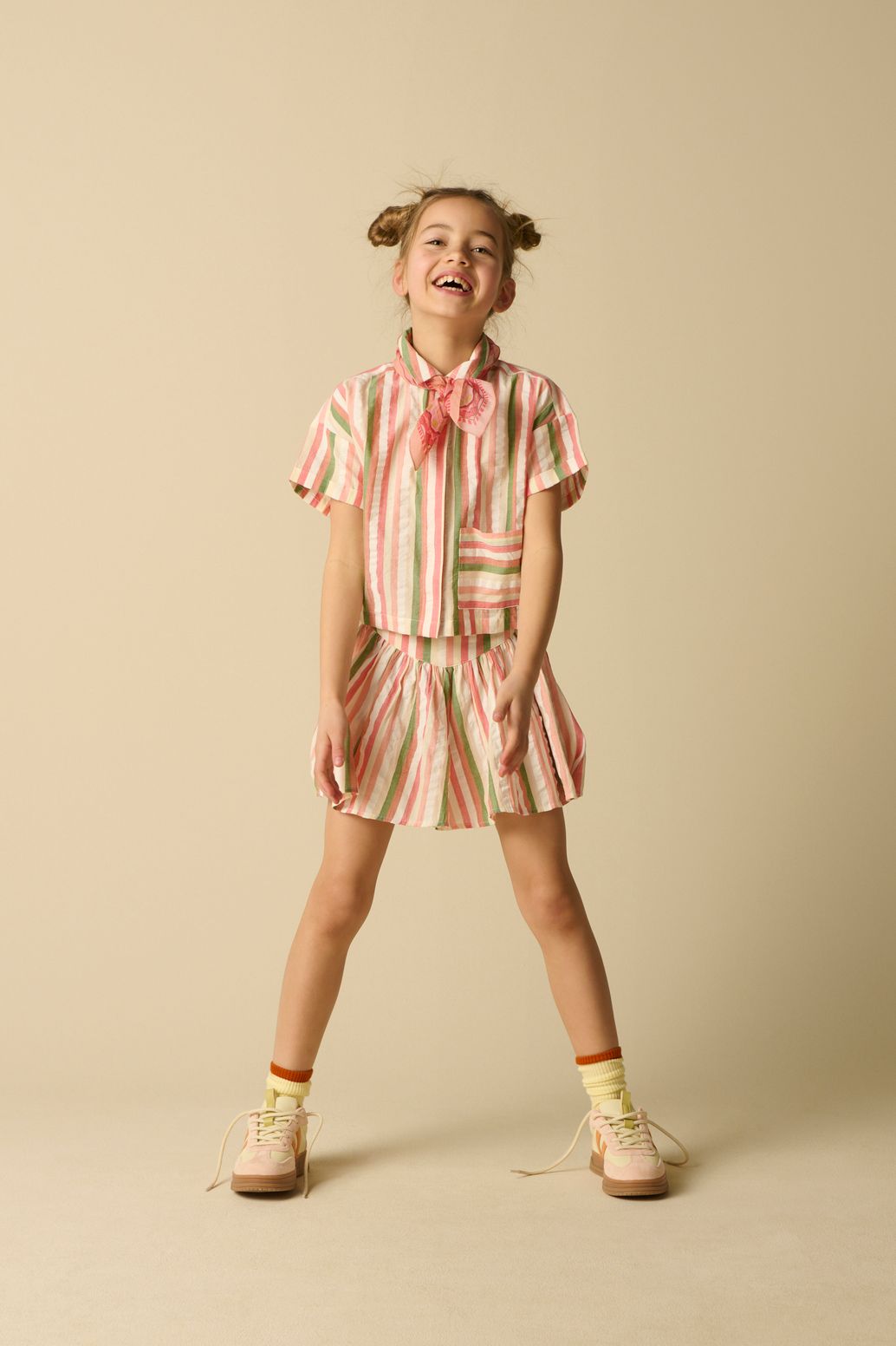 Roze gestreepte blouse