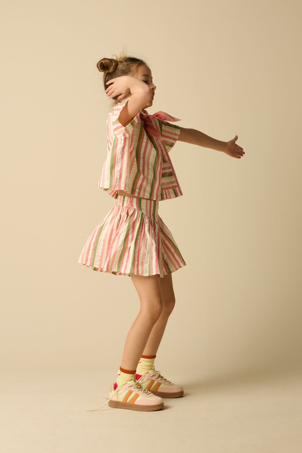 Blouse rayée - rose