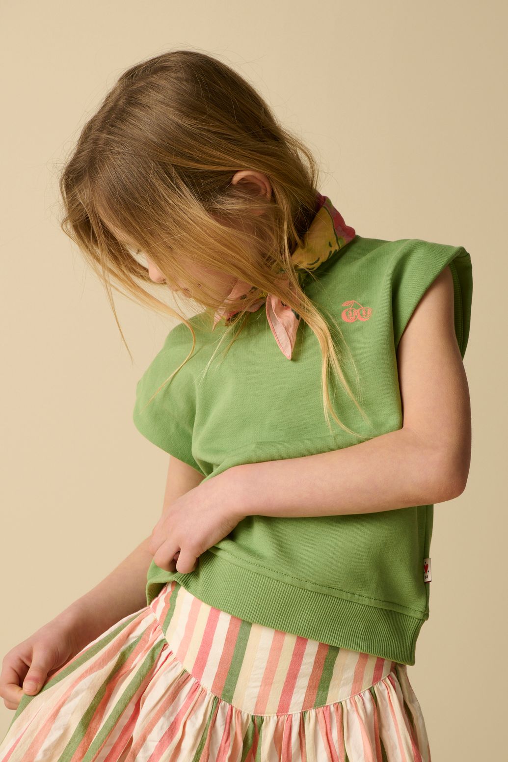 Roze gestreepte skort