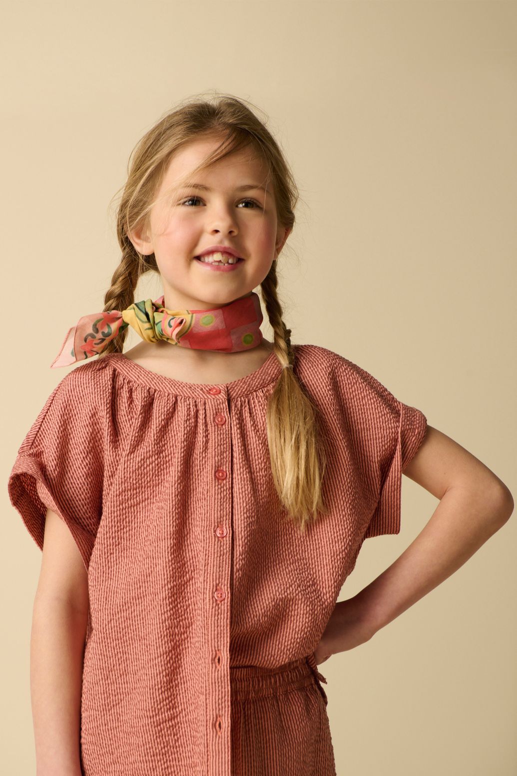 Blouse rayée - rouge foncé