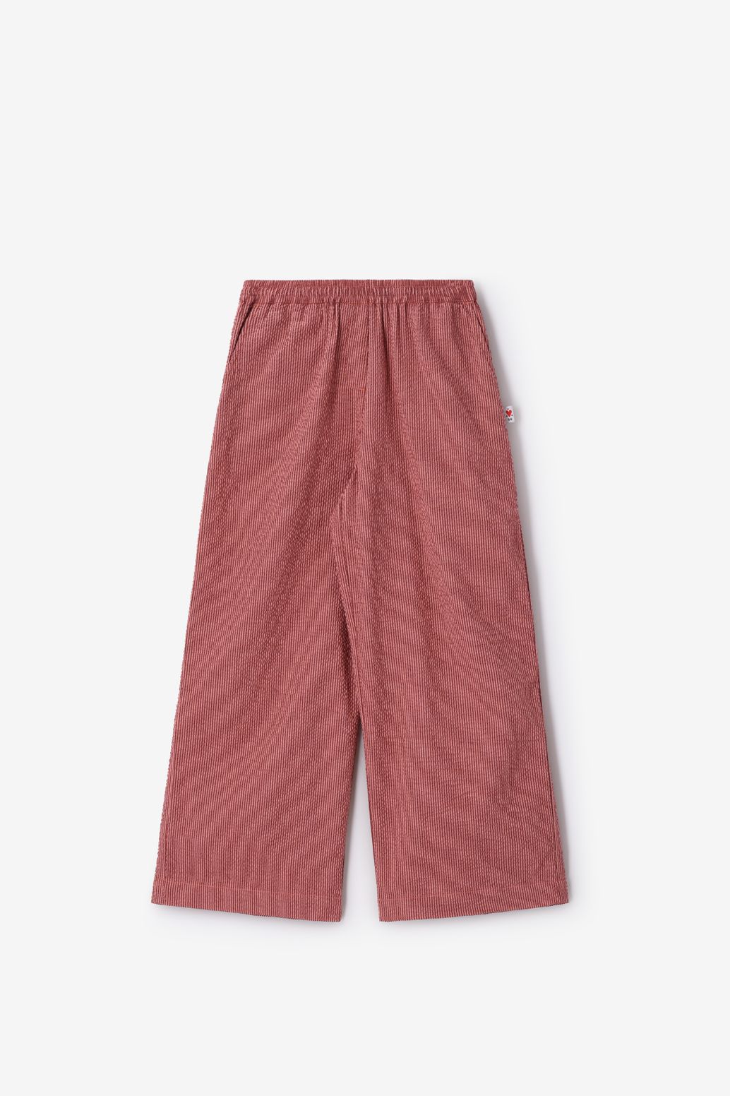 Donkerrode wide leg gestreepte broek