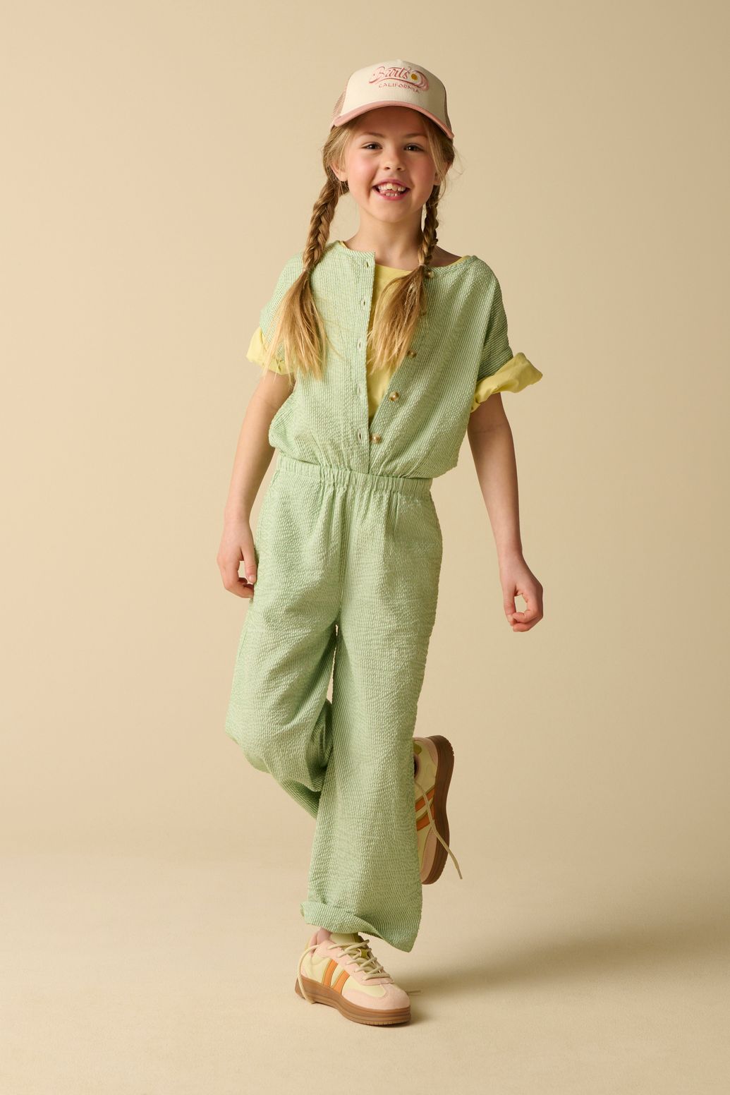 Groene gestreepte jumpsuit