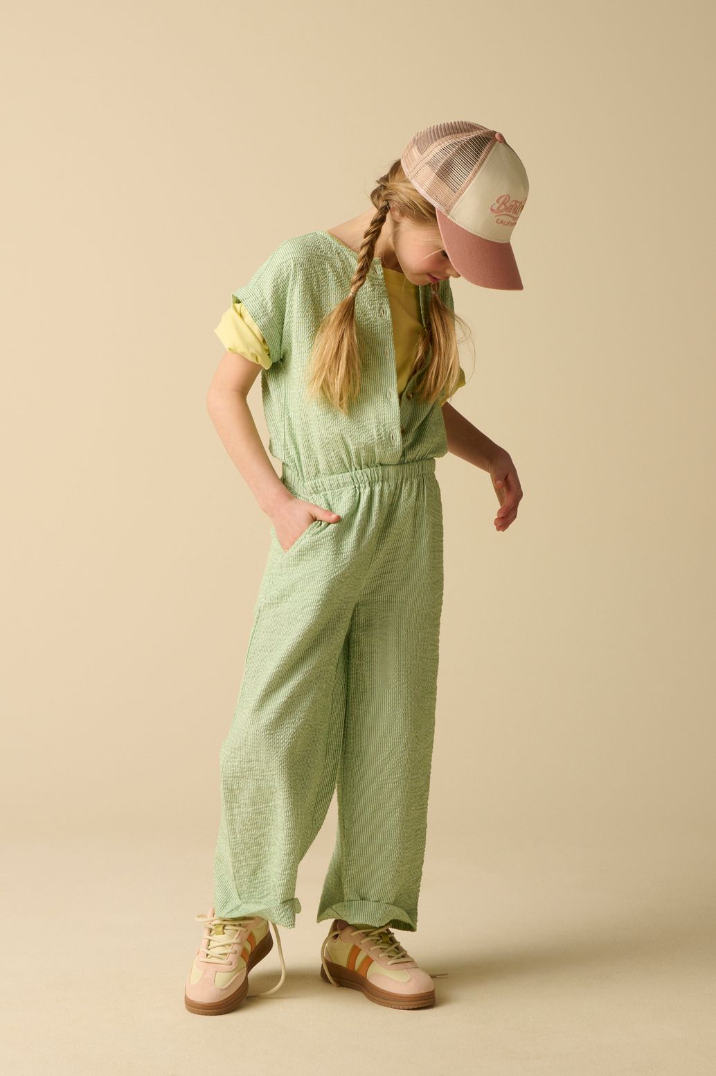 Groene gestreepte jumpsuit