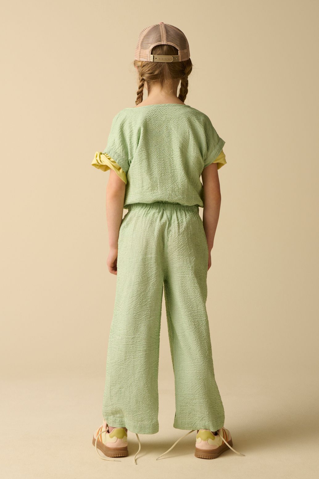 Groene gestreepte jumpsuit