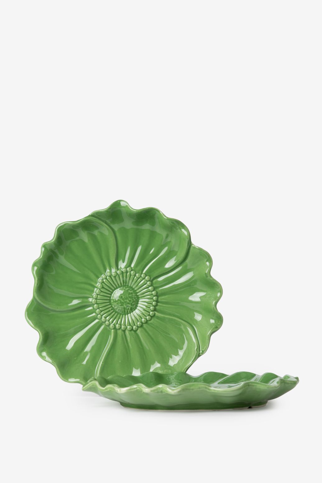 Speiseteller Blume - grün
