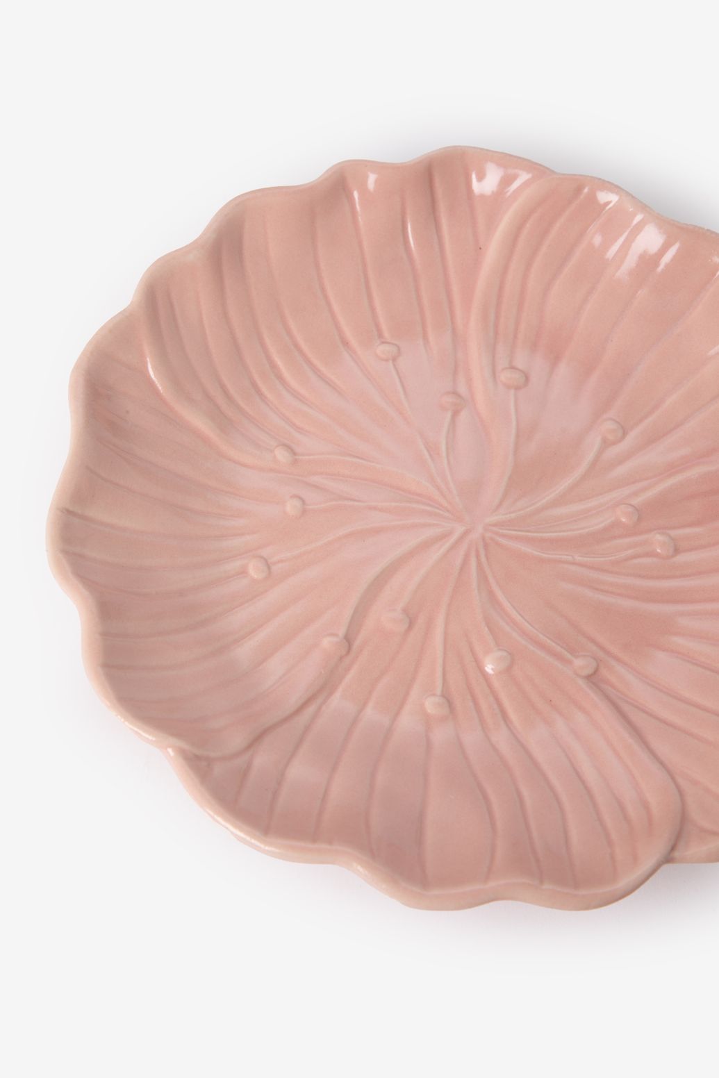 Assiettes petit-déjeuner fleur - rose clair