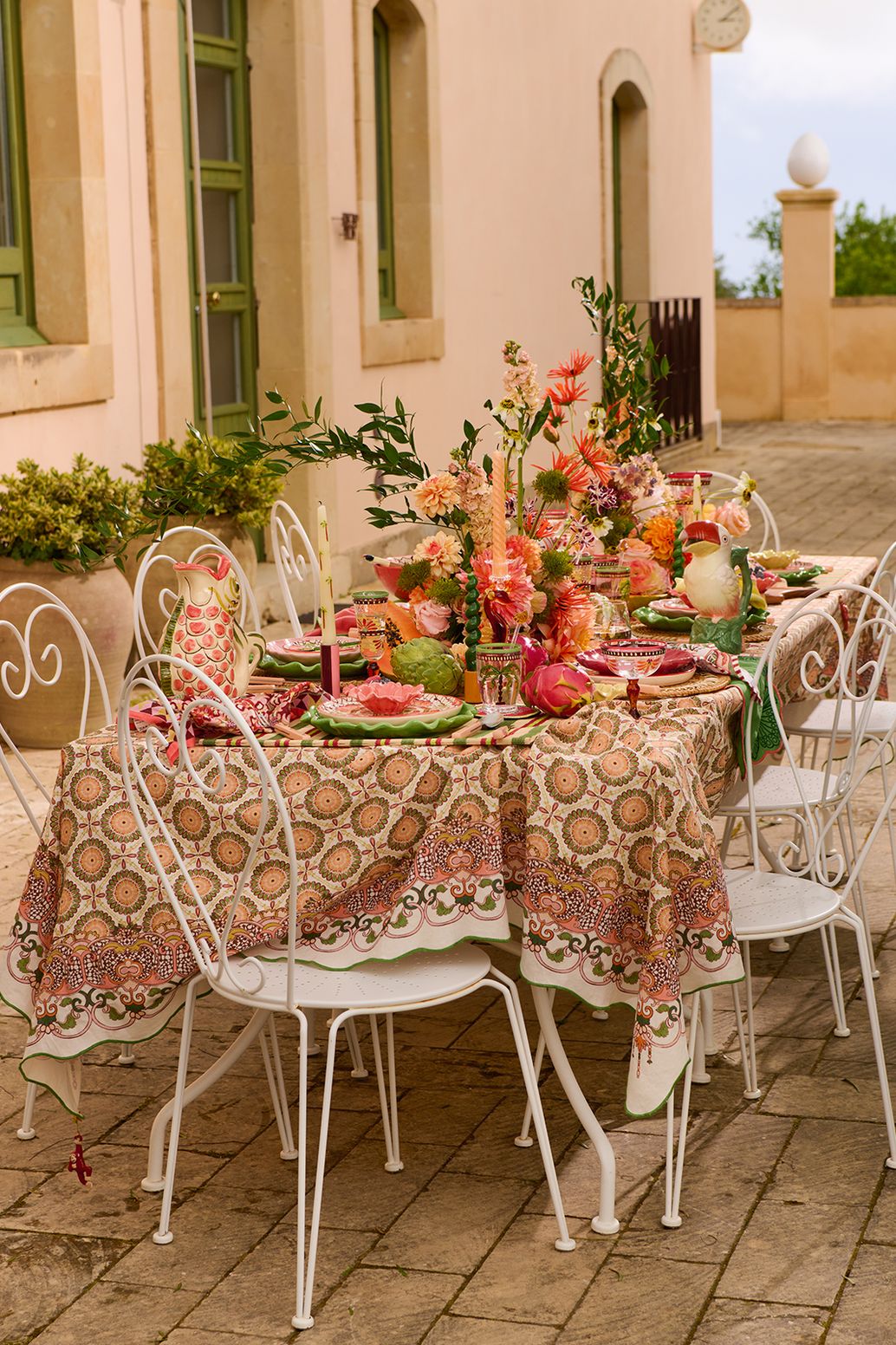 Assiettes petit-déjeuner fleur - rose clair