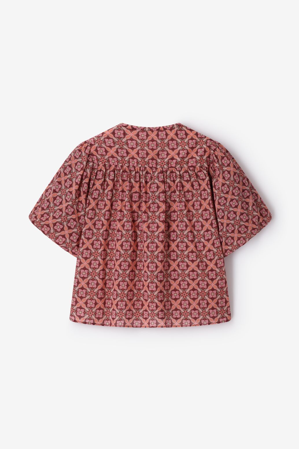 Gemustertes Top - dunkelrot