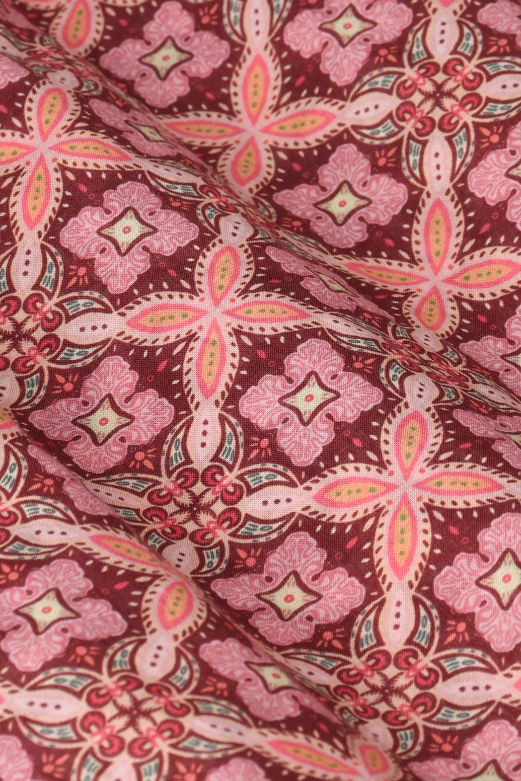 Gemustertes Top - dunkelrot