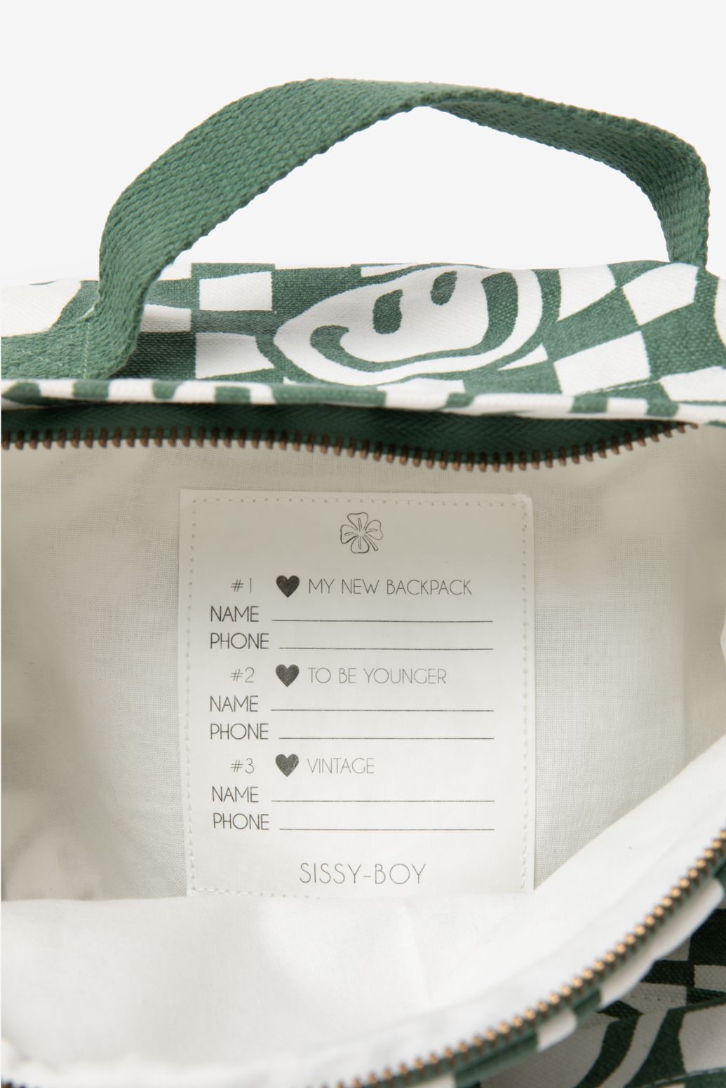 Sac à dos avec smileys - vert