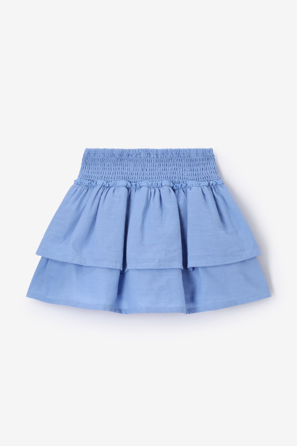 Jupe en tissu gaufré - bleu clair