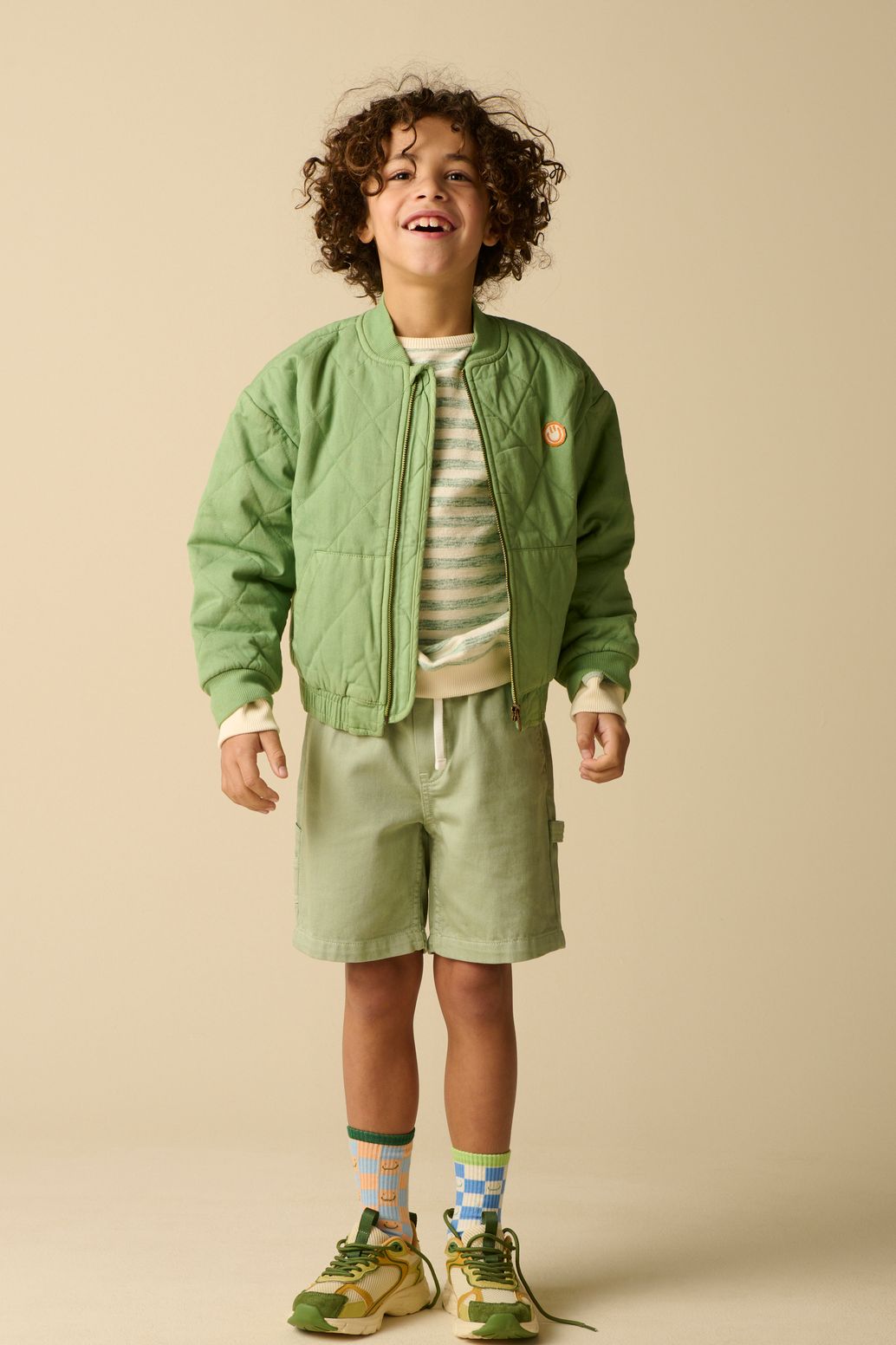 Veste bomber avec broderie - vert foncé