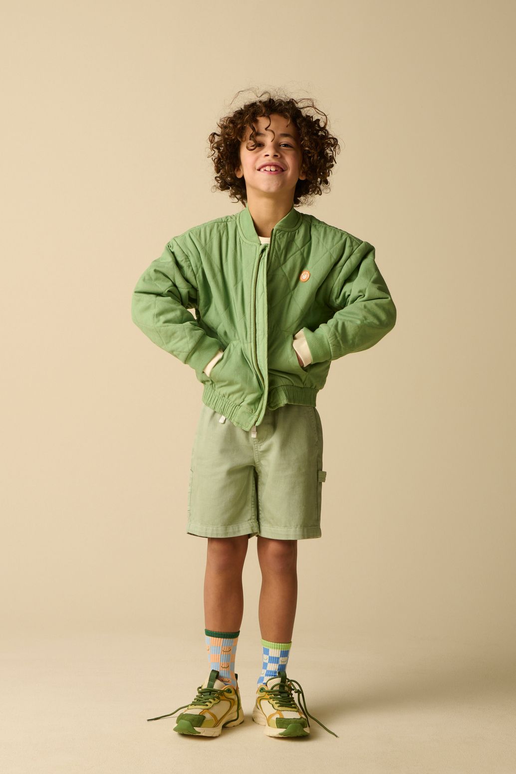 Veste bomber avec broderie - vert foncé