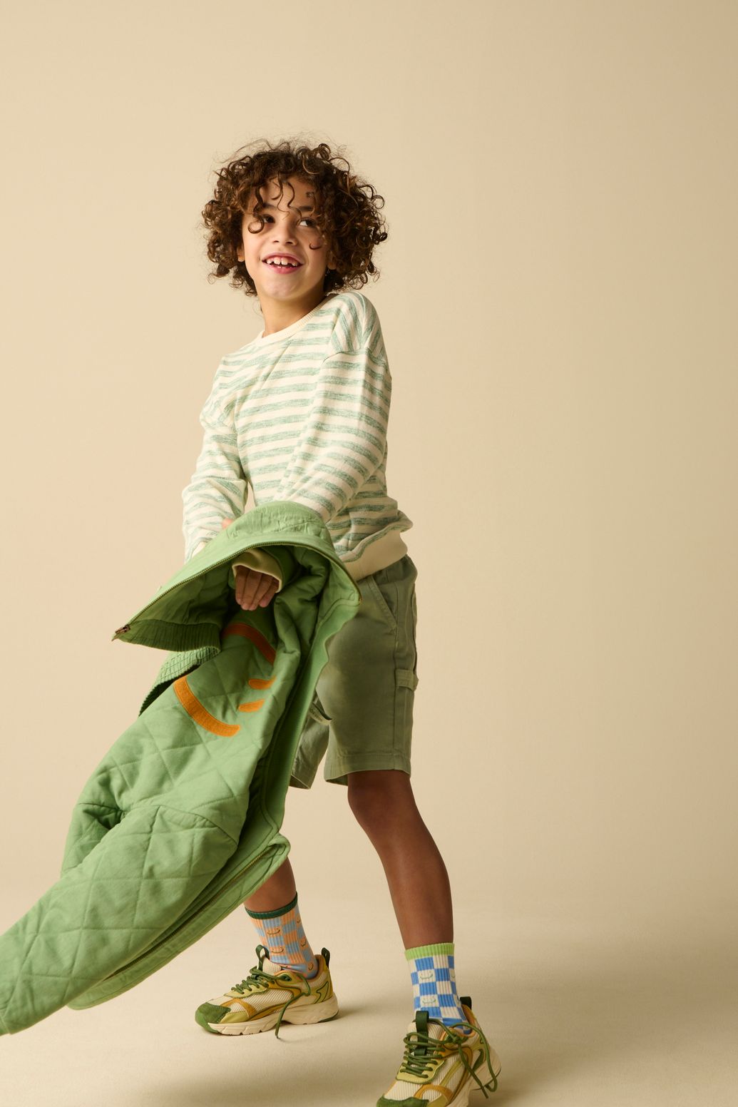 Veste bomber avec broderie - vert foncé