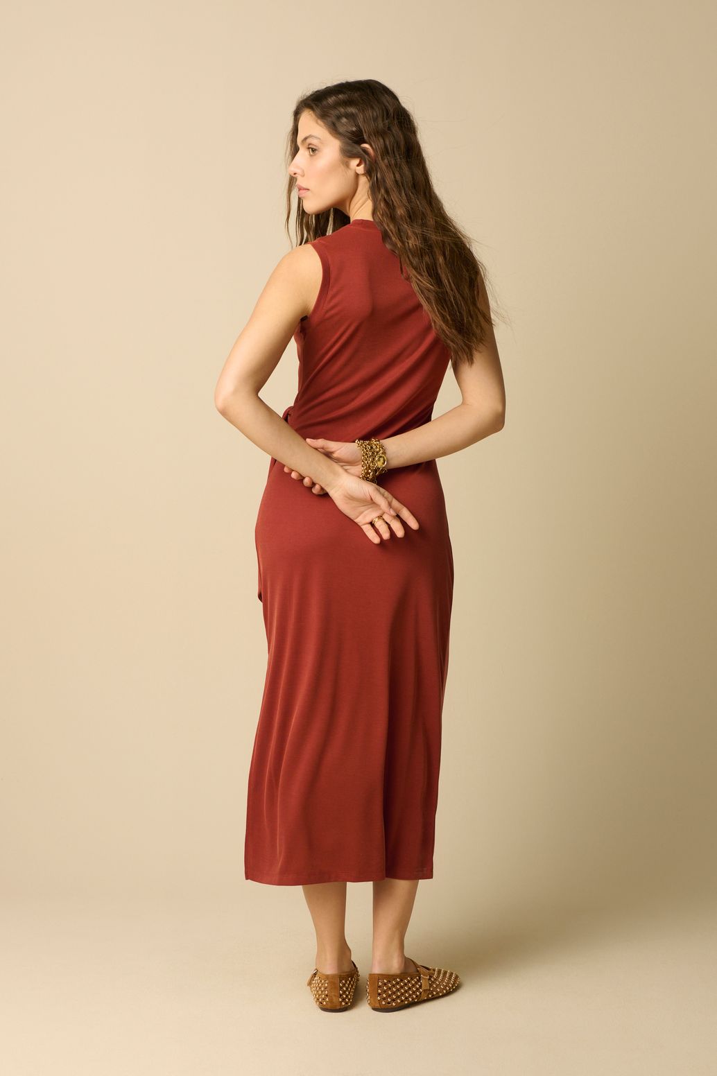 Jersey-Kleid - dunkelrot