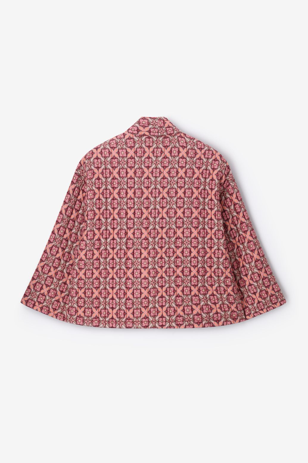 Kimono matelassé avec imprimé - rouge foncé