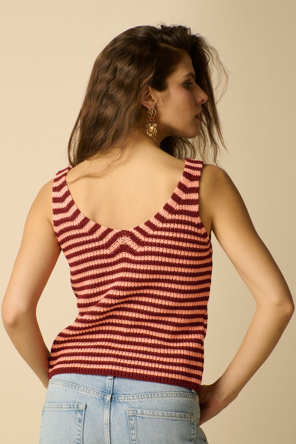 Débardeur tricoté - rouge foncé