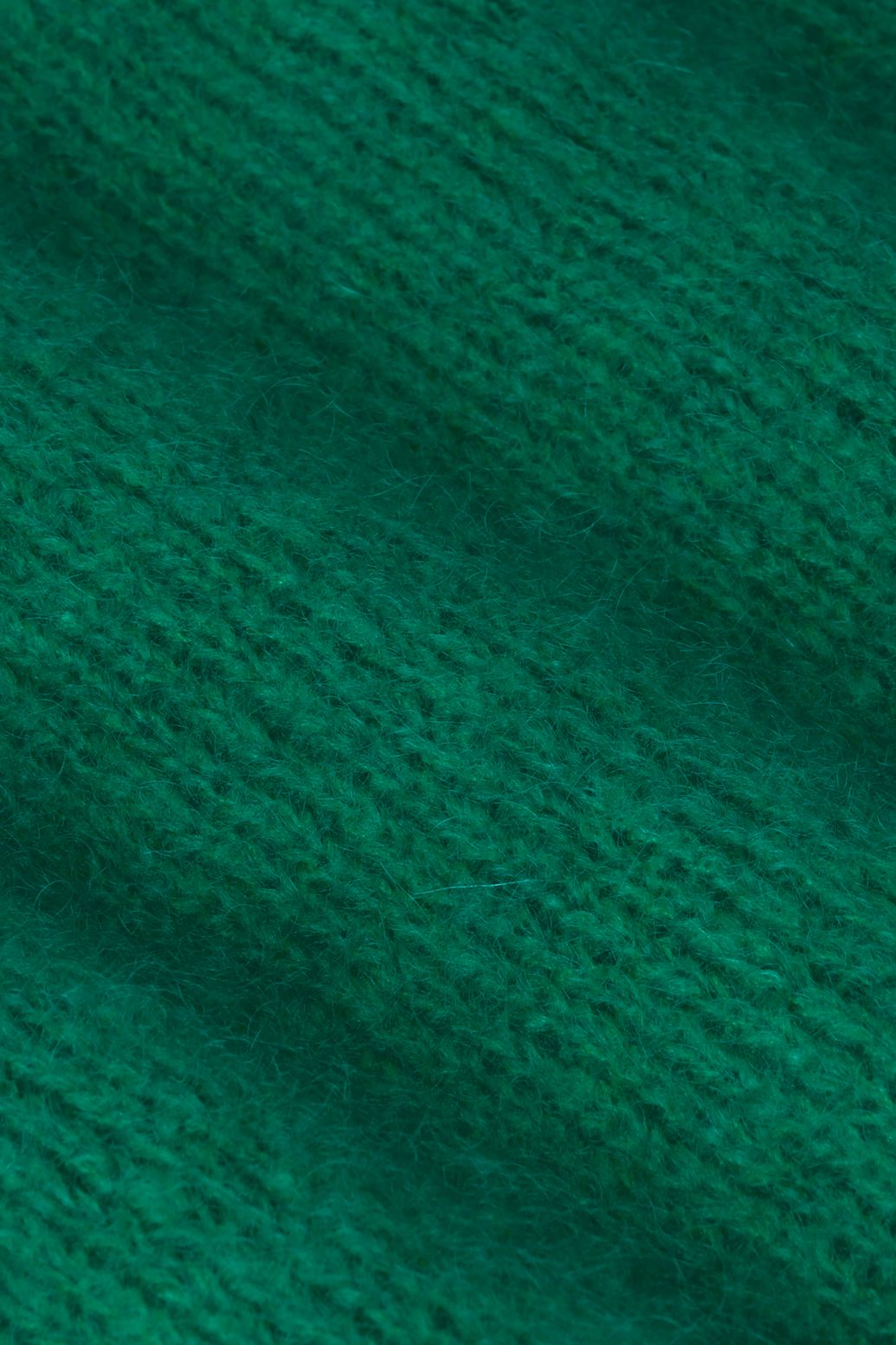 Donkergroene gebreide mohair trui